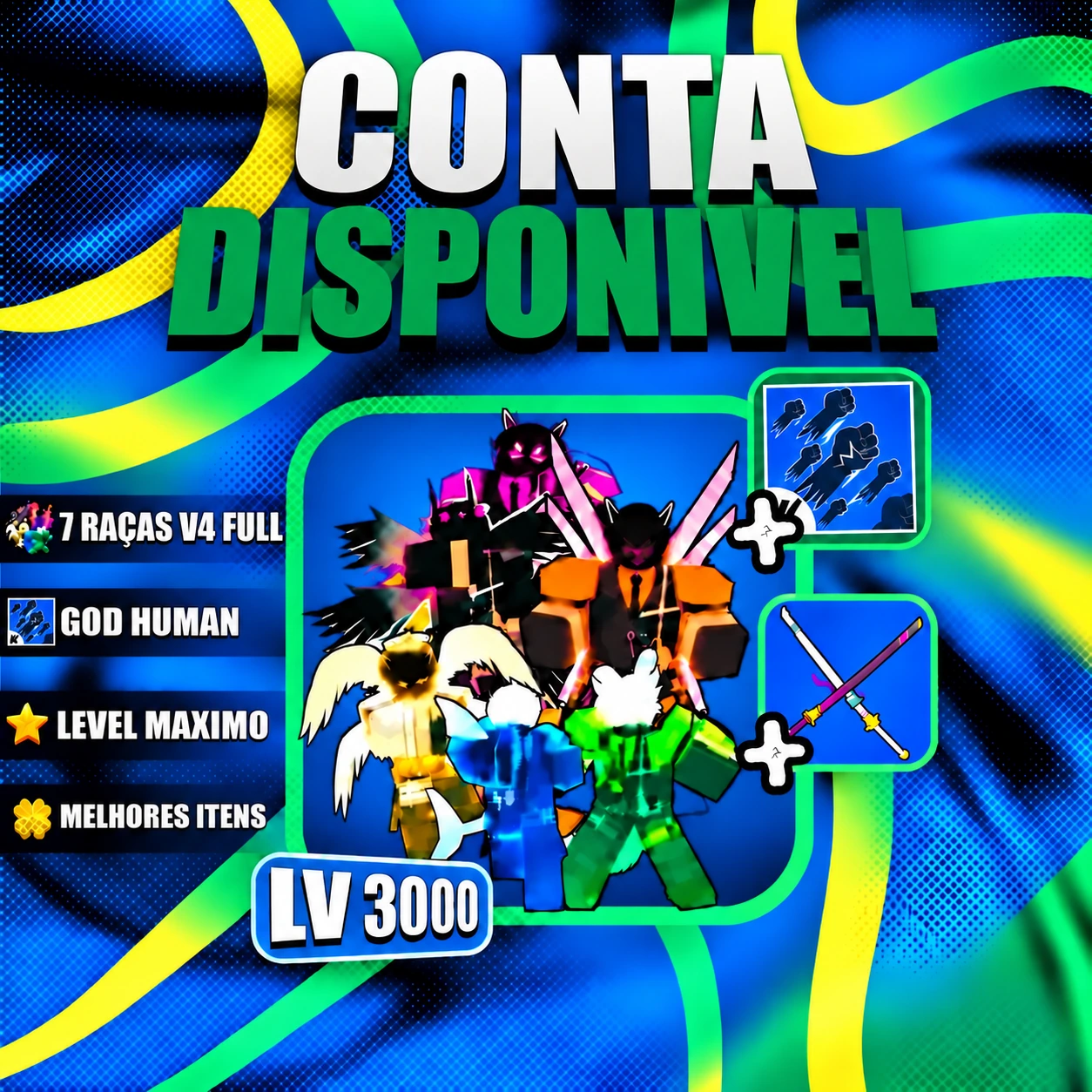 『 🧬 』 7 RAÇAS V4 FULL + GODHUMAN + LEVEL MÁX