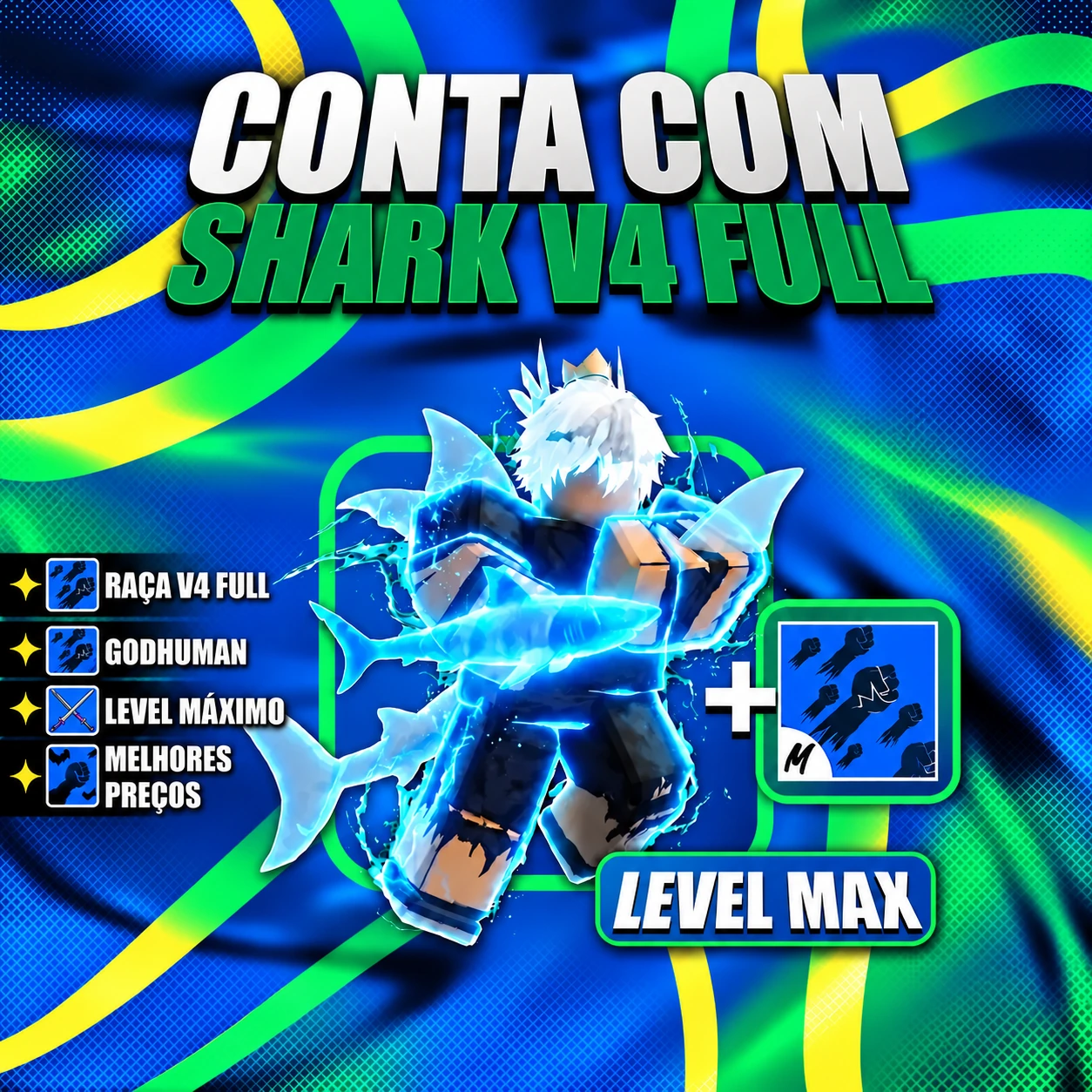『 🧬 』 SHARK V4 FULL + GODHUMAN + LEVEL MÁX
